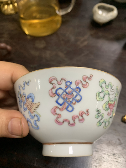 古玩陶瓷清同治粉彩八寶紋碗拍賣，當前價格8500元