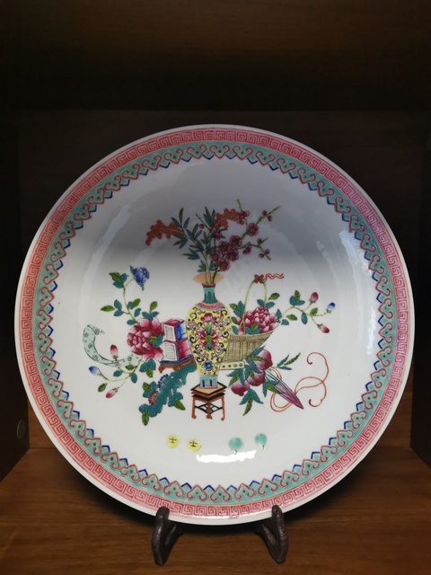 古玩陶瓷粉彩盤拍賣，當前價格8500元