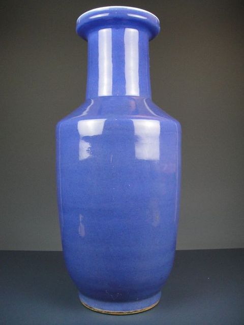 古玩陶瓷灑藍釉棒槌瓶拍賣，當前價格6400元