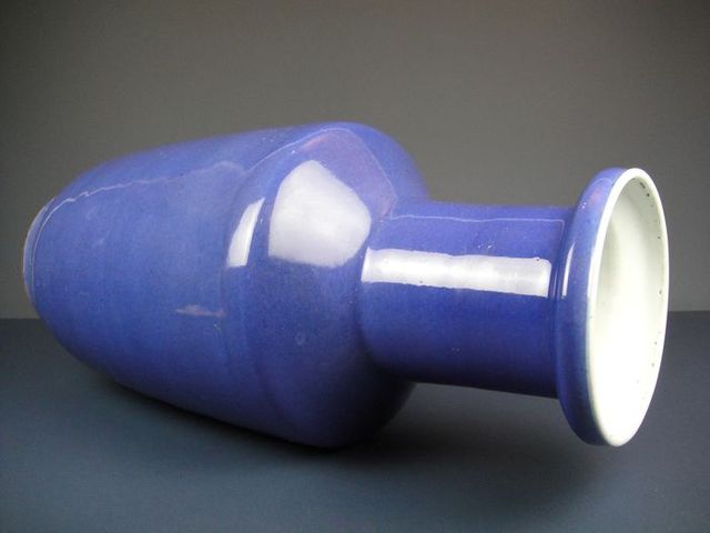 古玩陶瓷灑藍釉棒槌瓶拍賣，當前價格6400元