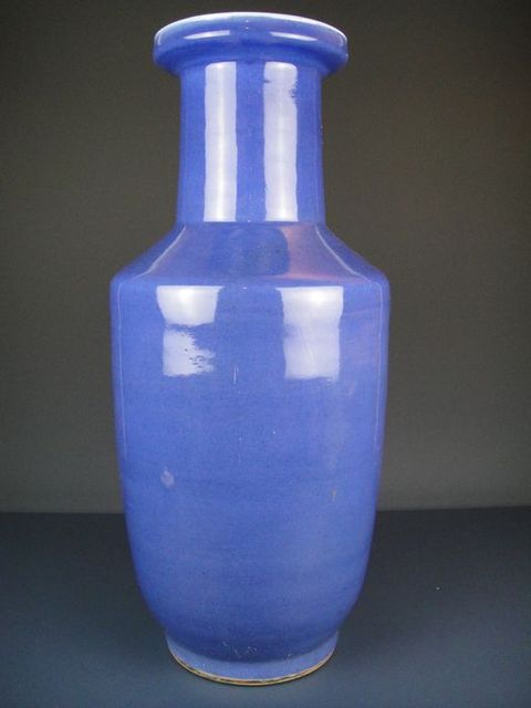 古玩陶瓷灑藍釉棒槌瓶拍賣，當前價格6400元