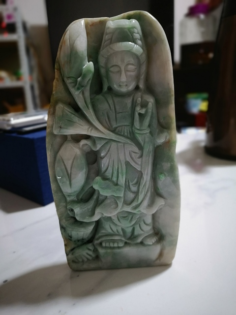 古玩玉器翡翠觀音拍賣，當前價格16000元