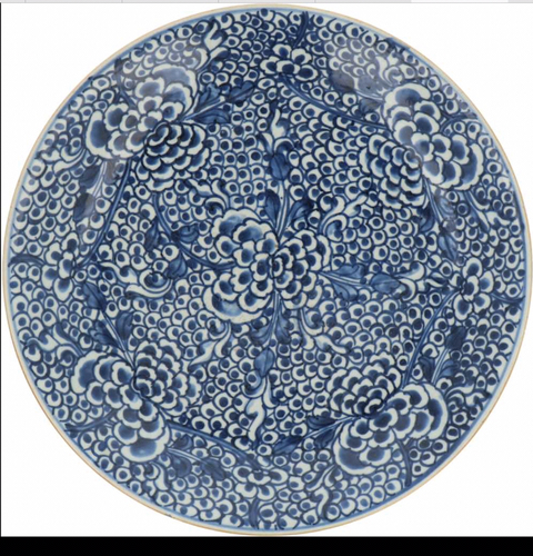 古玩陶瓷青花花卉紋盤拍賣，當前價格9800元