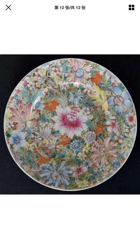 古玩陶瓷粉彩盤拍賣，當前價格8200元