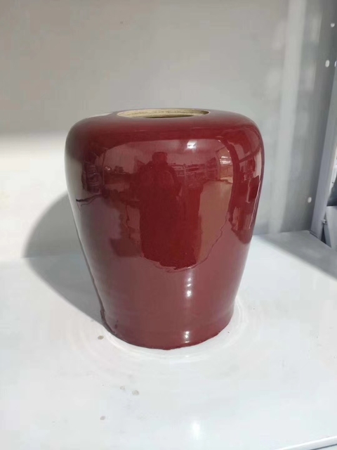 古玩陶瓷霽紅冬瓜罐拍賣，當前價格2600元