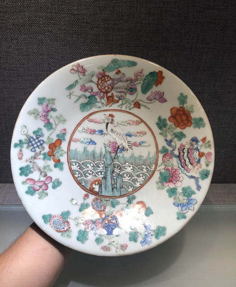 古玩陶瓷粉彩盤拍賣，當前價格6600元