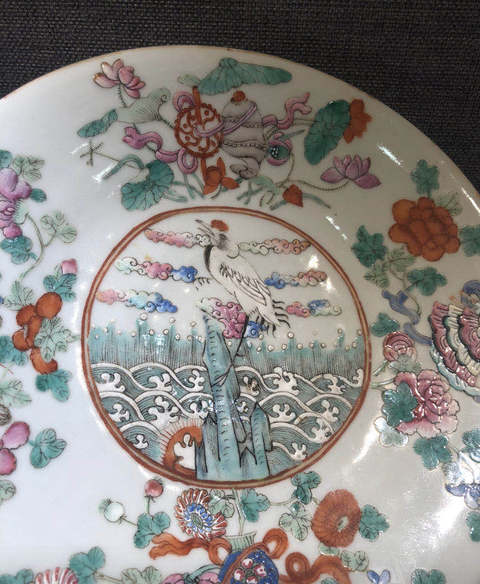 古玩陶瓷粉彩盤拍賣，當前價格6600元