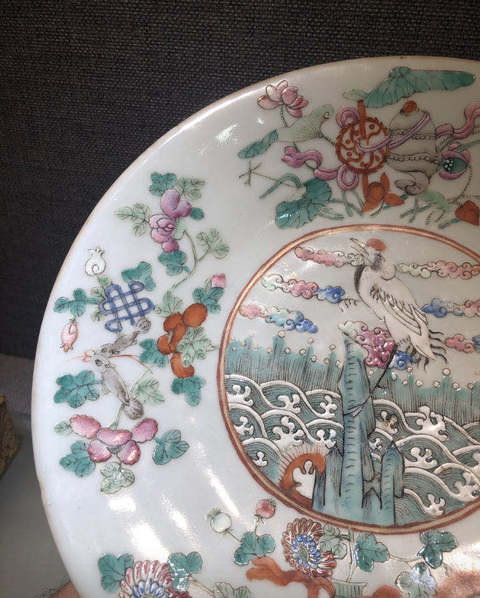 古玩陶瓷粉彩盤拍賣，當前價格6600元