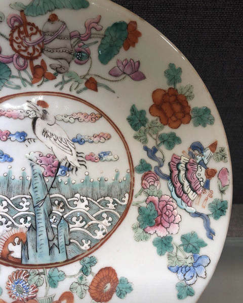 古玩陶瓷粉彩盤拍賣，當前價格6600元