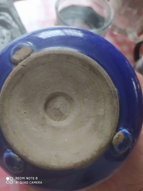 古玩陶瓷祭藍釉開窗青花爐拍賣，當前價格11500元