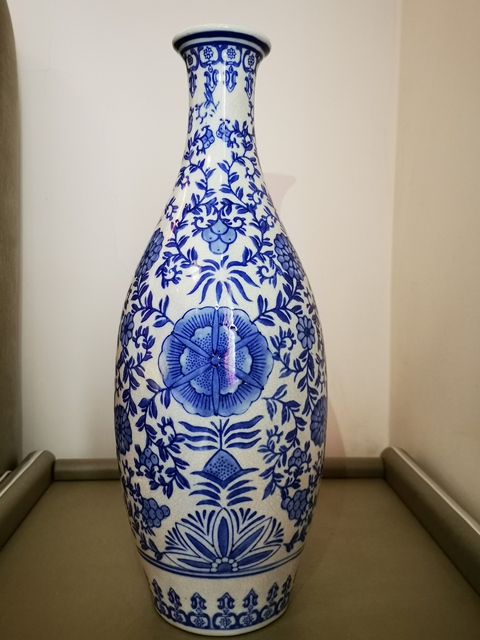 古玩陶瓷歌釉青花觀音瓶拍賣，當前價格380元