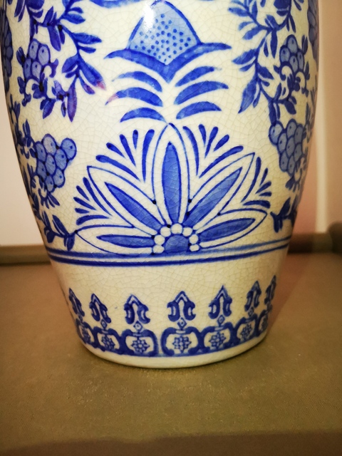 古玩陶瓷歌釉青花觀音瓶拍賣，當前價格380元