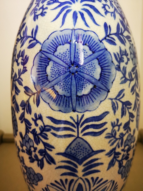 古玩陶瓷歌釉青花觀音瓶拍賣，當前價格380元