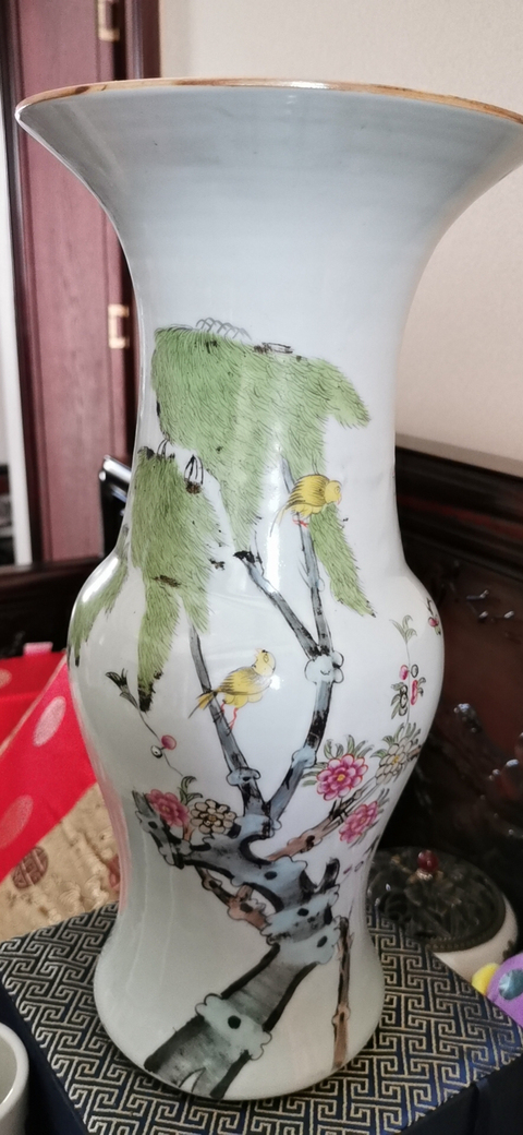 古玩陶瓷花鳥紋花觚拍賣，當(dāng)前價格11500元