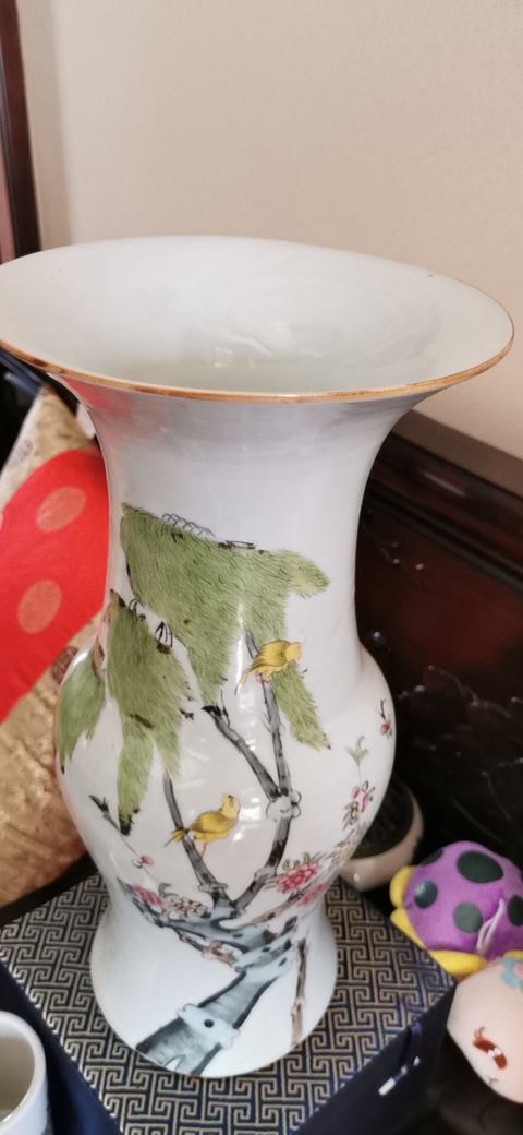 古玩陶瓷花鳥紋花觚拍賣，當(dāng)前價格11500元