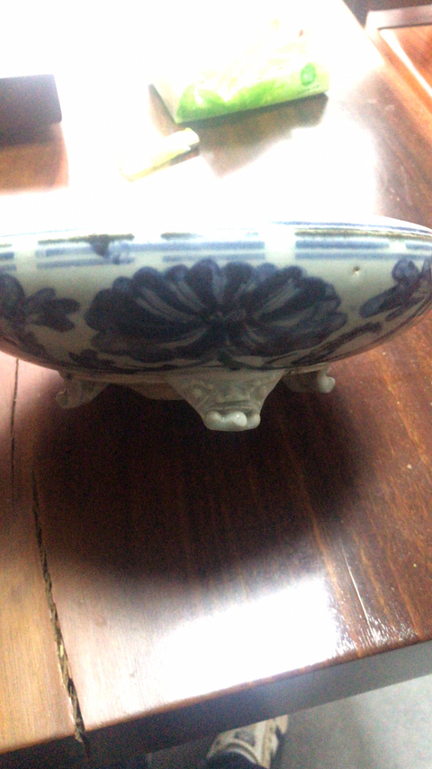 古玩陶瓷明末青花花卉紋三獸足爐拍賣，當前價格11800元