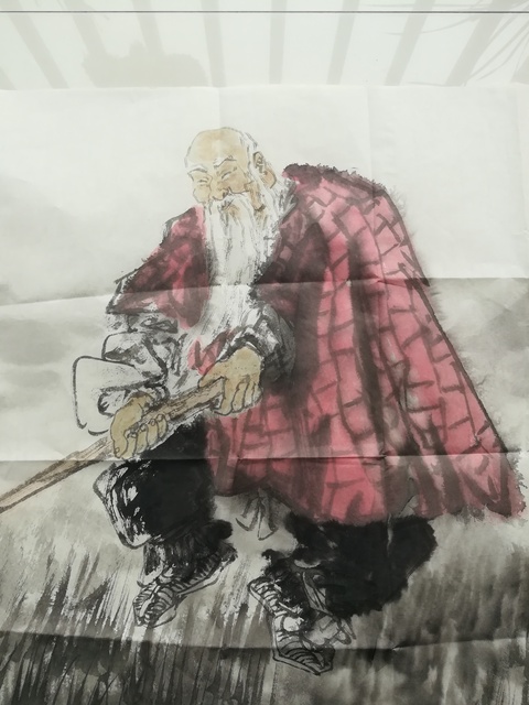 古玩字畫虧本處理平臺已保真中國美術家協會孫培增《人物耕牛》拍賣,當前價格6500元