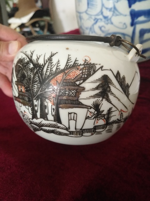 古玩陶瓷民國(guó)墨彩壺拍賣(mài)，當(dāng)前價(jià)格12345678元