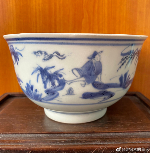 古玩陶瓷青花人物紋碗拍賣，當前價格2200元