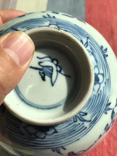 古玩陶瓷雍正淡描青花落花流水紋碗拍賣，當前價格12500元