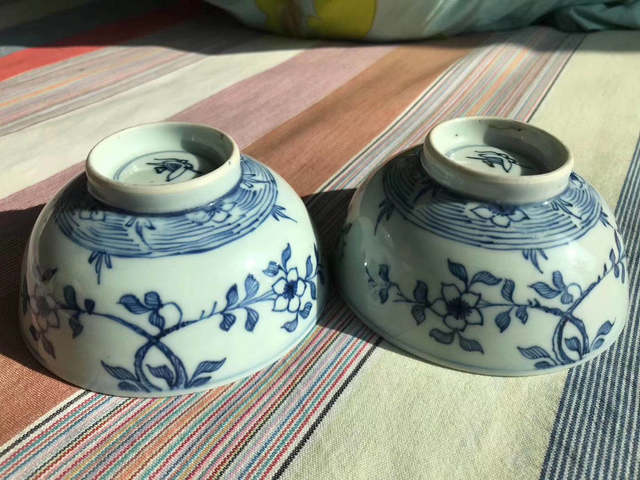 古玩陶瓷雍正淡描青花落花流水紋碗拍賣，當前價格12500元