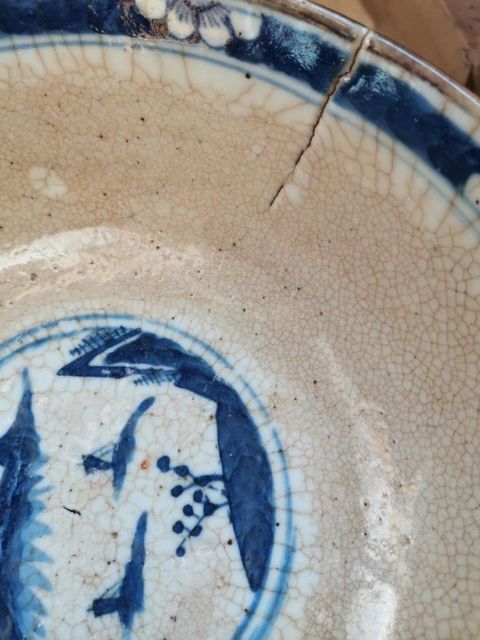 古玩陶瓷哥釉地鐵泥青花碗拍賣，當前價格10500元