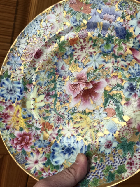 古玩陶瓷粉彩盤拍賣，當前價格4800元