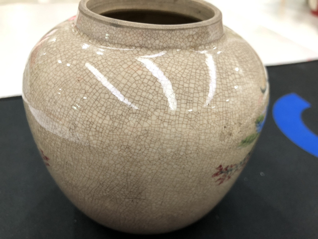 古玩陶瓷哥釉花卉罐拍賣，當前價格7500元