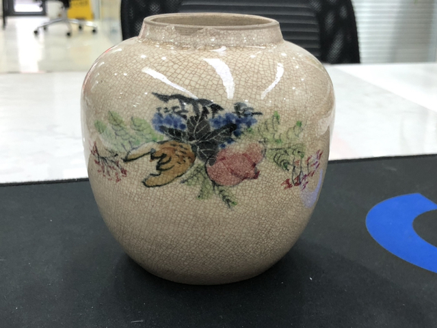 古玩陶瓷哥釉花卉罐拍賣，當前價格7500元
