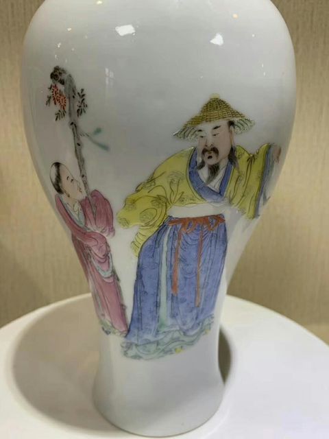 古玩陶瓷粉彩陶淵明愛菊紋觀音尊拍賣，當(dāng)前價(jià)格14500元