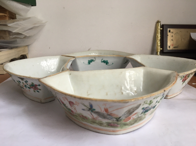 古玩陶瓷粉彩五福盆拍賣，當前價格13800元