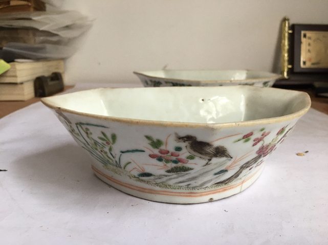 古玩陶瓷粉彩五福盆拍賣，當前價格13800元