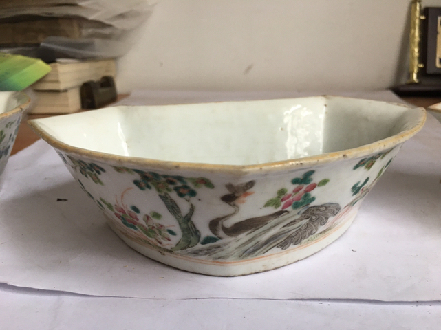 古玩陶瓷粉彩五福盆拍賣，當前價格13800元