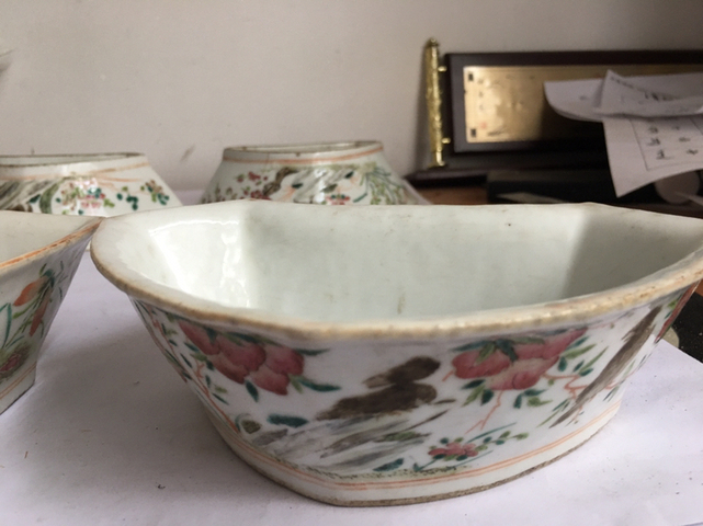 古玩陶瓷粉彩五福盆拍賣，當前價格13800元