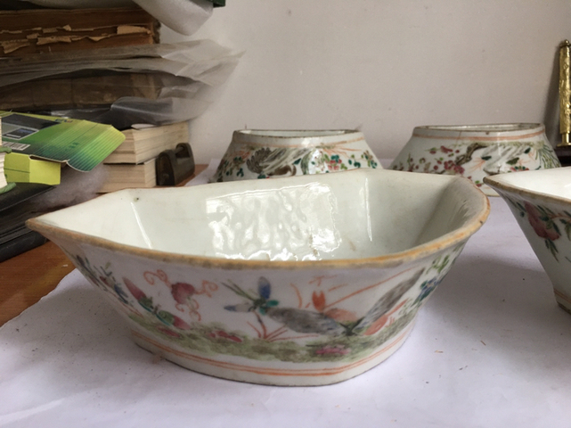 古玩陶瓷粉彩五福盆拍賣，當前價格13800元