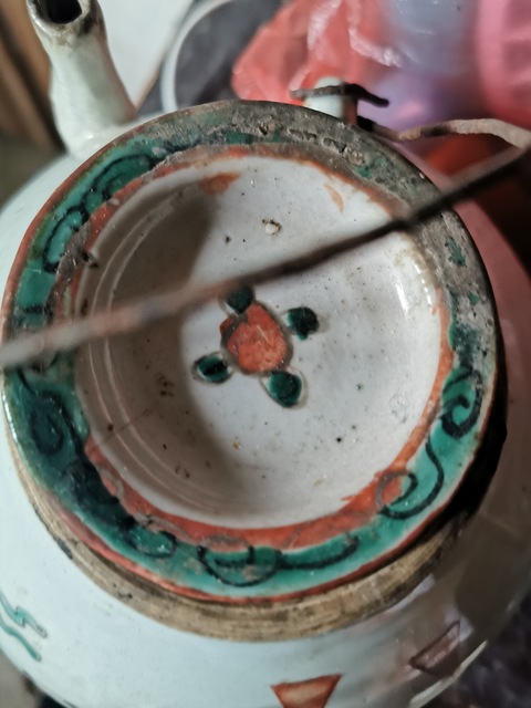 古玩陶瓷民國粉彩麒麟送子茶壺拍賣，當前價格13800元