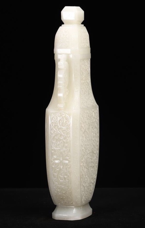 古玩玉器白玉鳳耳賞瓶拍賣，當前價格13900元