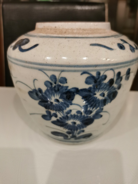 古玩陶瓷青花花卉紋罐拍賣，當前價格4000元