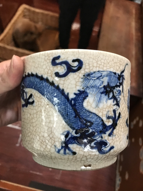 古玩陶瓷哥釉青花龍紋香爐拍賣，當前價格7000元