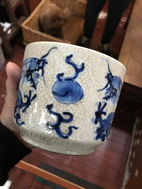 古玩陶瓷哥釉青花龍紋香爐拍賣，當前價格7000元