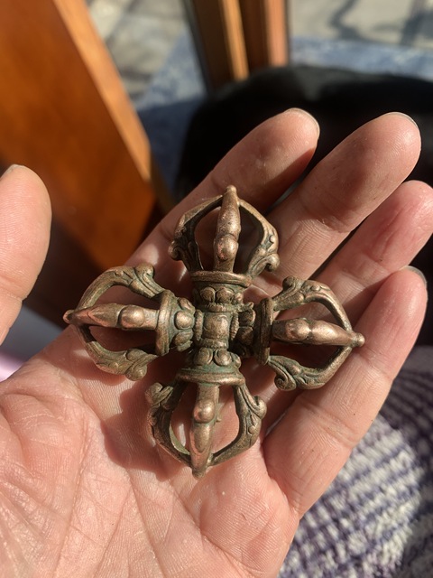 古玩銅器十字金剛杵拍賣，當前價格13000元