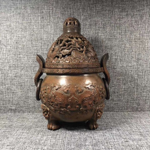 古玩雜項龍紋熏香拍賣，當前價格15500元