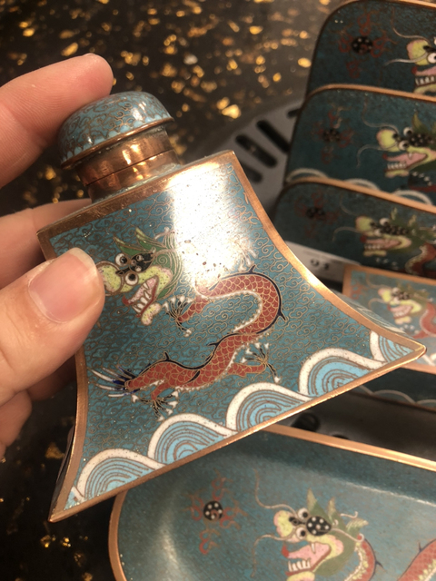 古玩雜項景泰藍文房用具拍賣，當前價格6800元