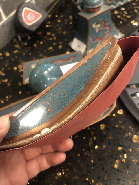 古玩雜項景泰藍文房用具拍賣，當前價格6800元