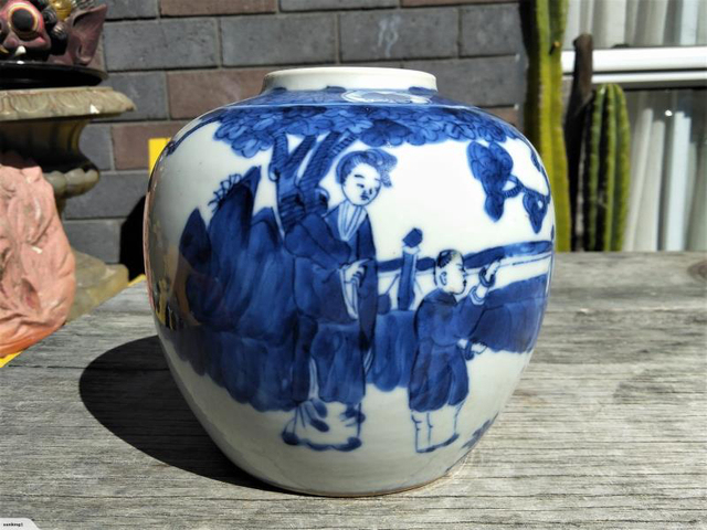 古玩陶瓷青花罐拍賣(mài)，當(dāng)前價(jià)格5800元