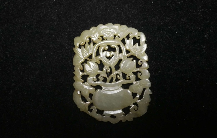 古玩玉器福壽花籃拍賣，當前價格8600元