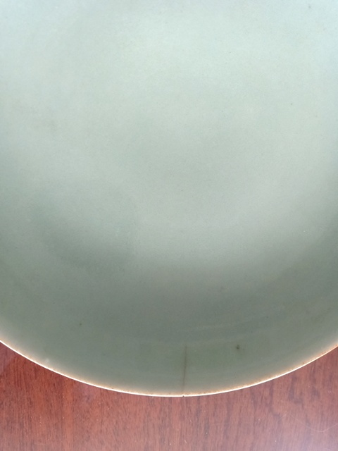 古玩陶瓷豆青釉盤拍賣，當前價格8800元