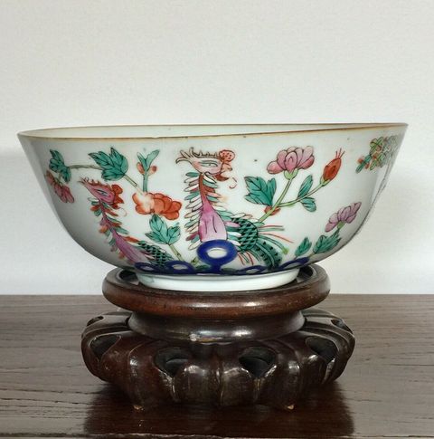 古玩陶瓷粉彩五倫圖紋碗拍賣，當(dāng)前價(jià)格11800元