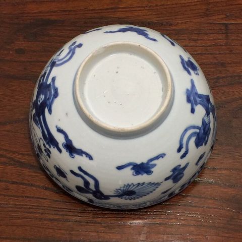 古玩陶瓷青花博古插花紋紋碗拍賣，當前價格11400元