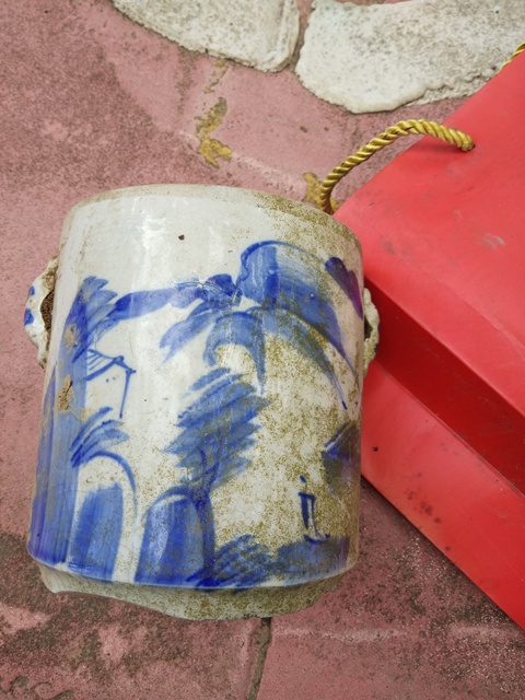 古玩陶瓷青花山水紋雙系罐拍賣，當前價格3600元